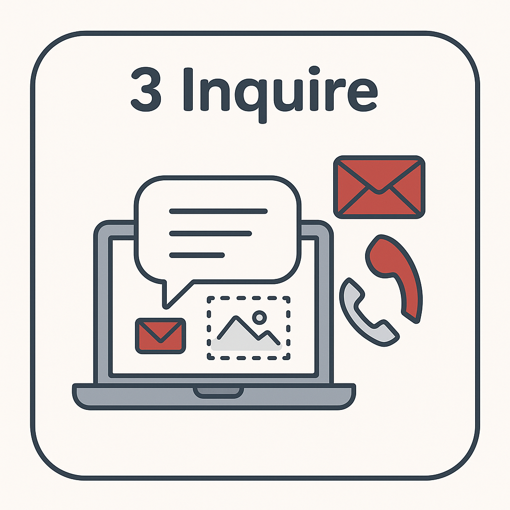 3 — Inquire: send a message or photo